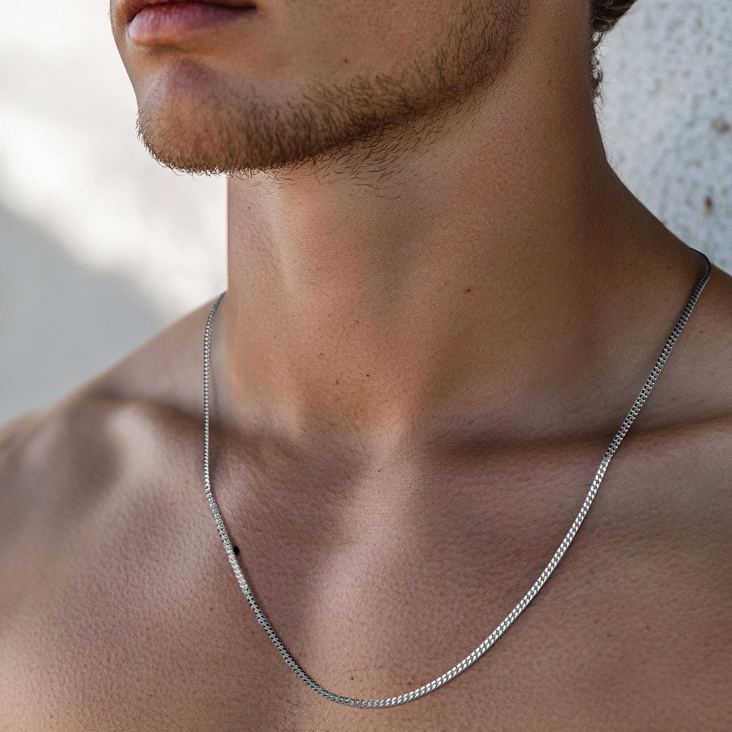Mens Sterling Silver Necklace 2mm Width