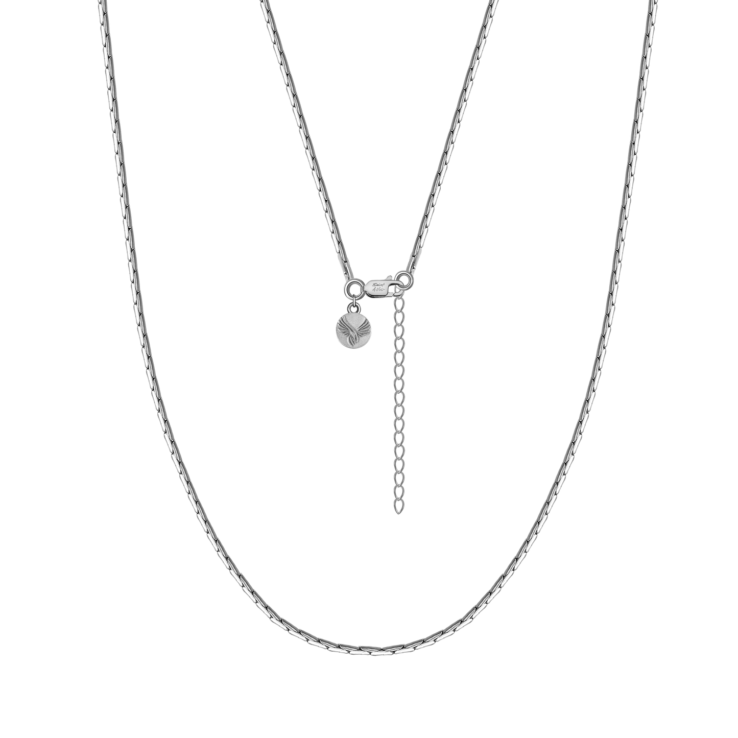 Mens Thin Sterling Silver Necklace 1.3mm Width