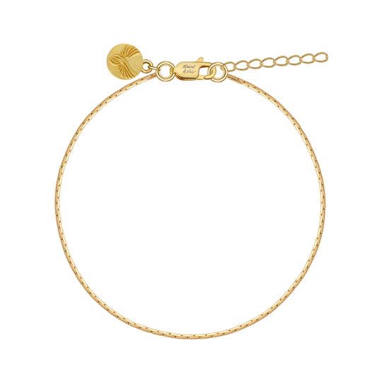 Gold Sterling Silver Bamboo Bracelet