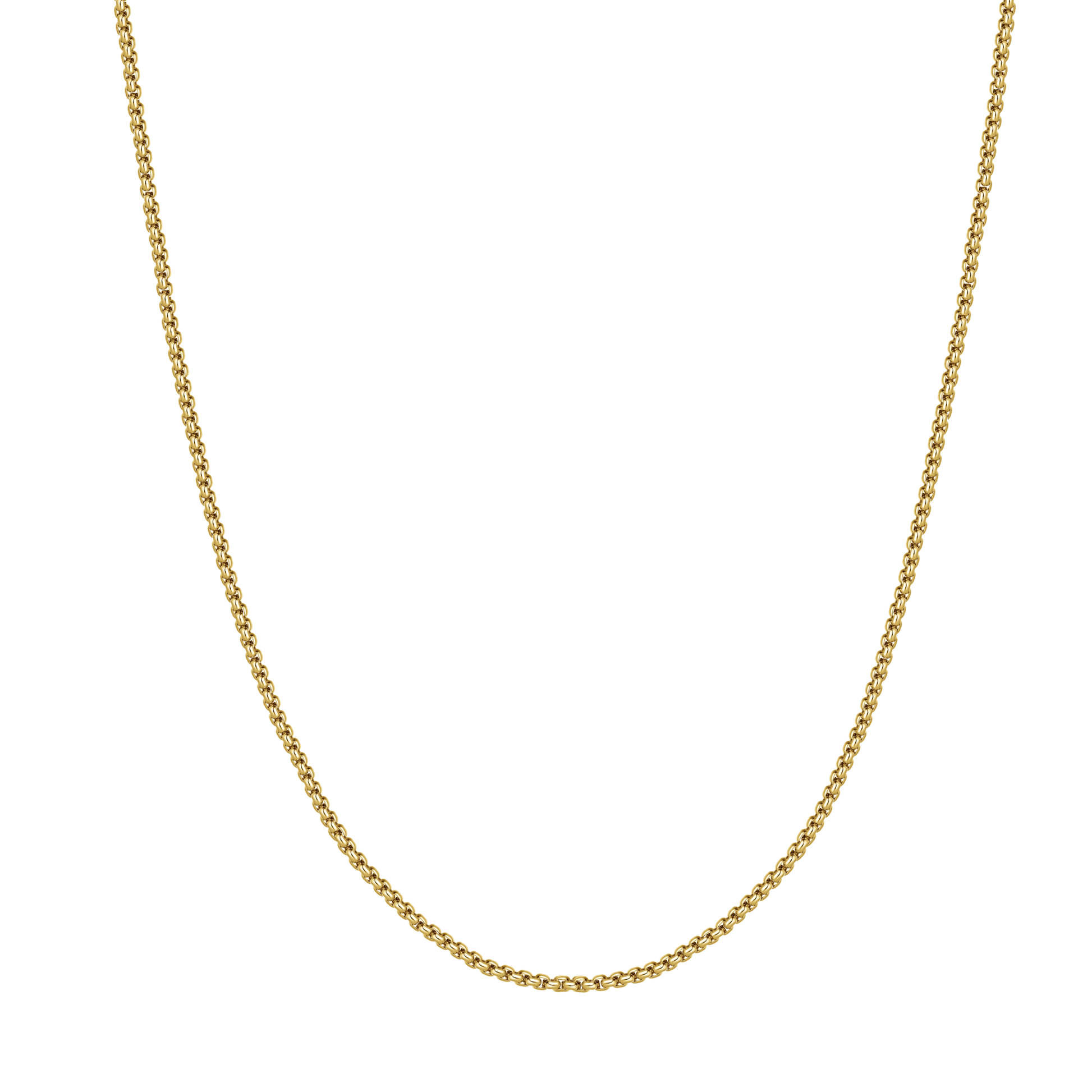 Gold Sterling Silver Box Chain Necklace