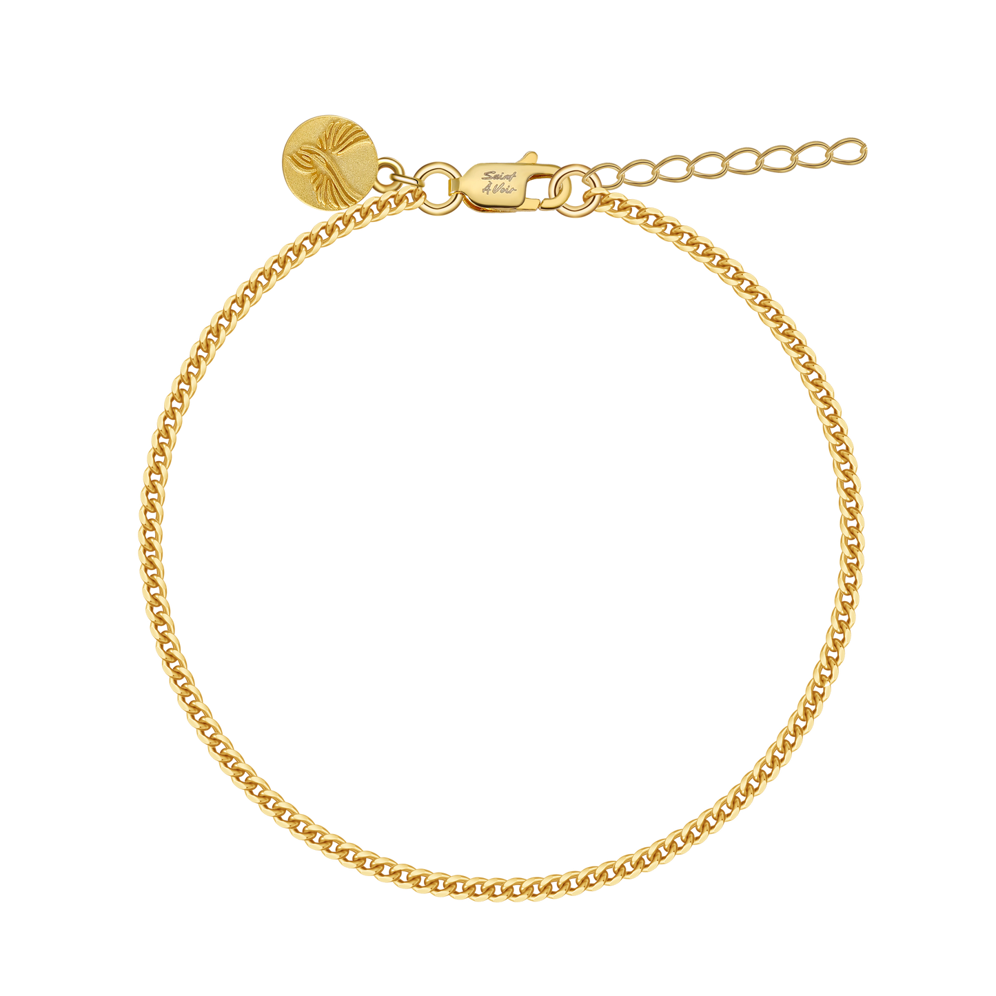 Gold Sterling Silver Curb Bracelet