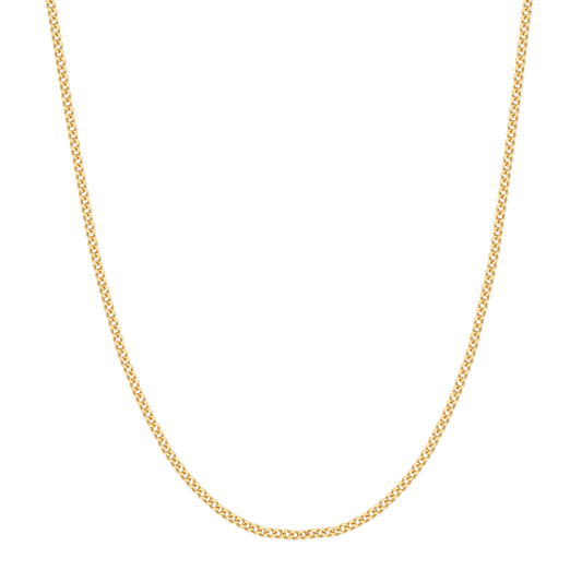 Gold Sterling Silver Curb Chain Necklace