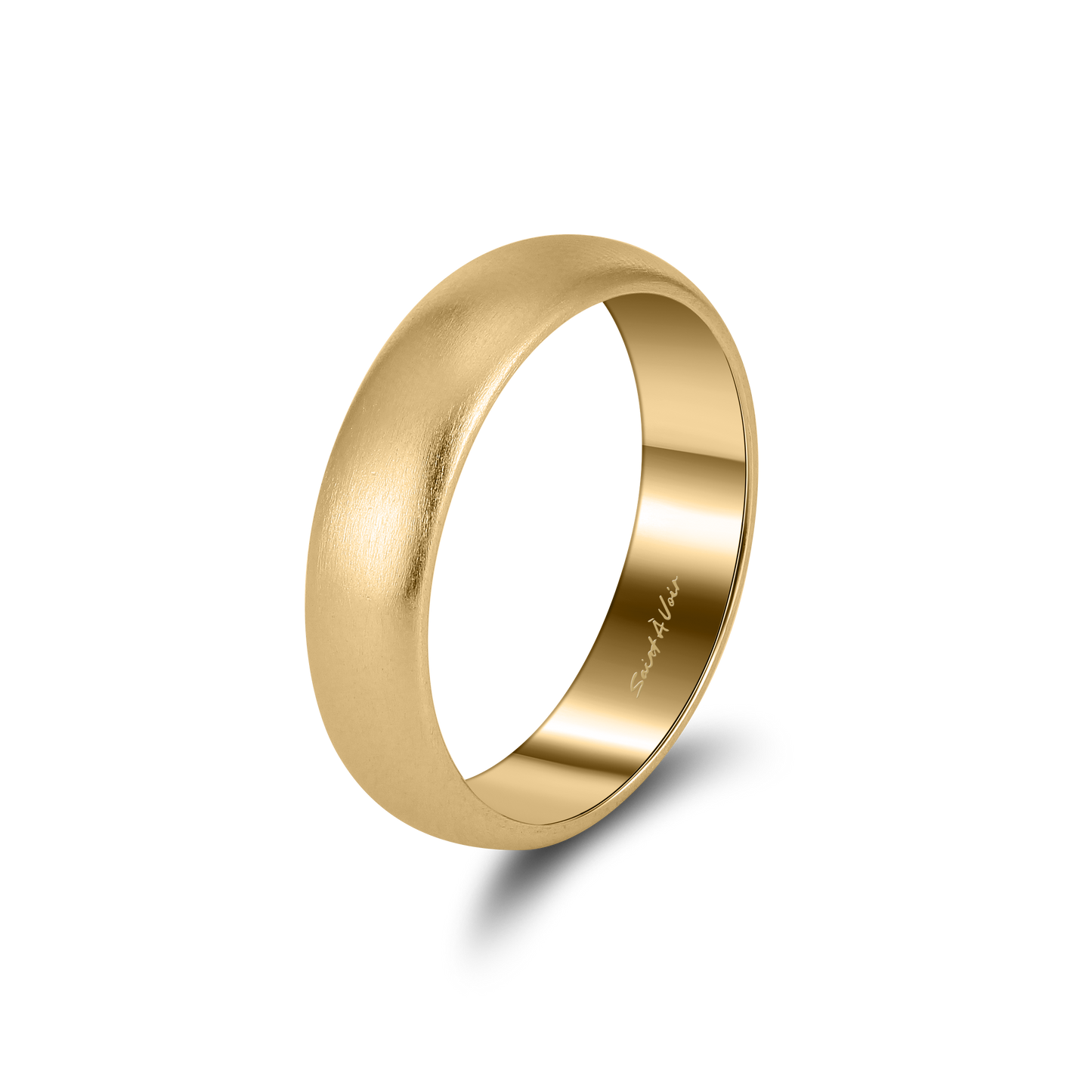 Gold Sterling Silver Ring 6mm