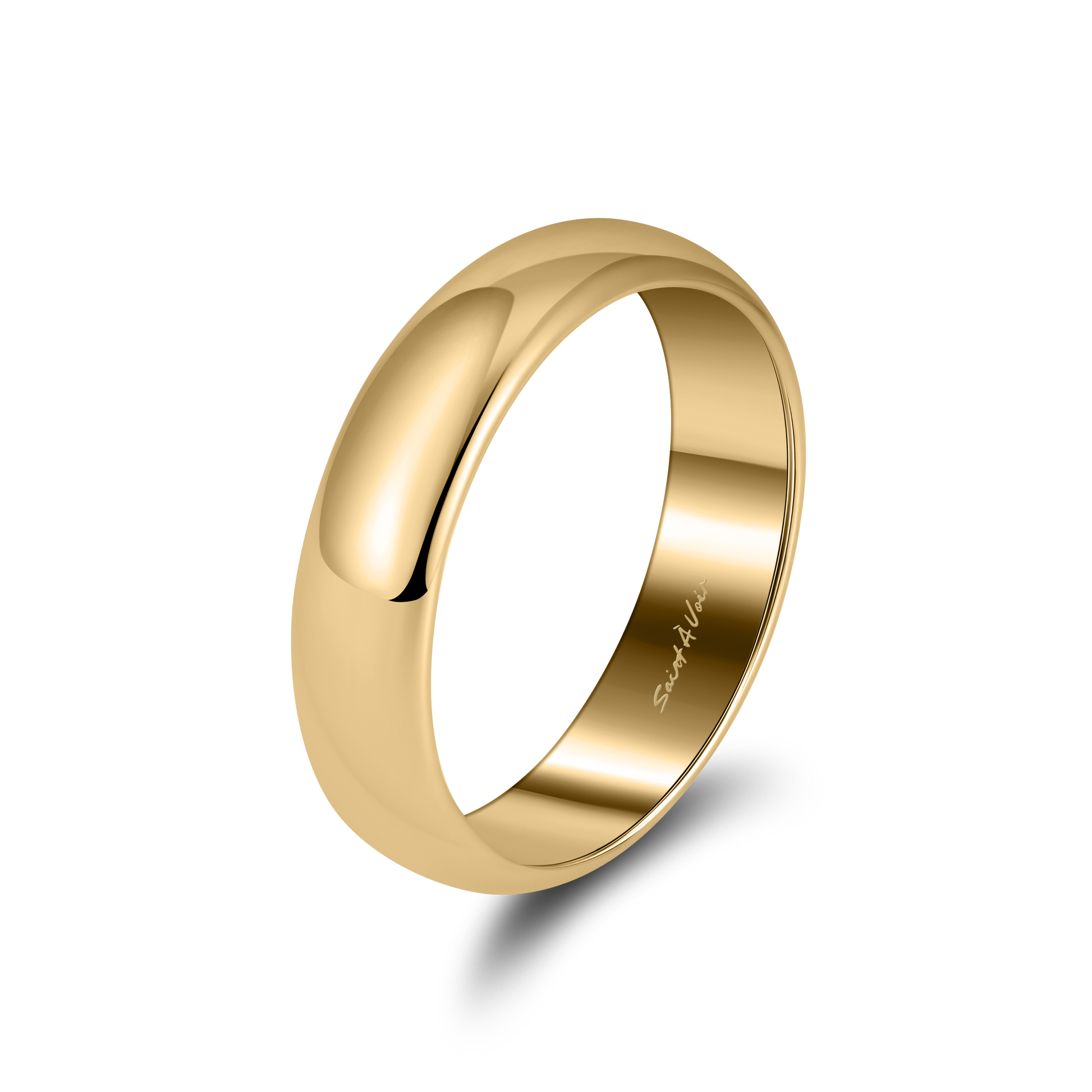 Gold Sterling Silver Ring 6mm Width