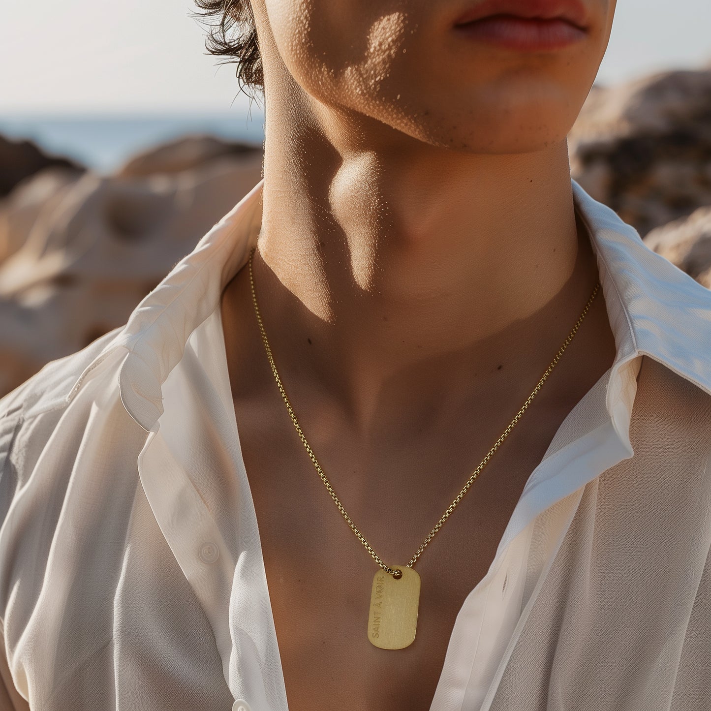 Tag Pendant Necklace | Gold
