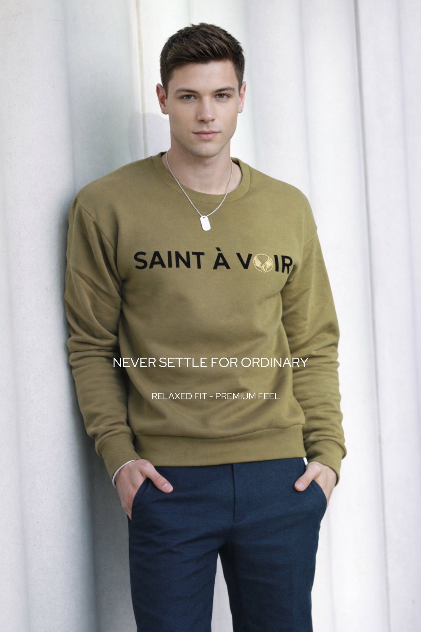 Saint À Voir Signature Forest Green Crewneck