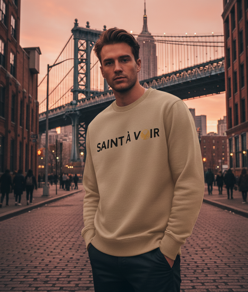 Saint À Voir Signature Muted Stone Crewneck