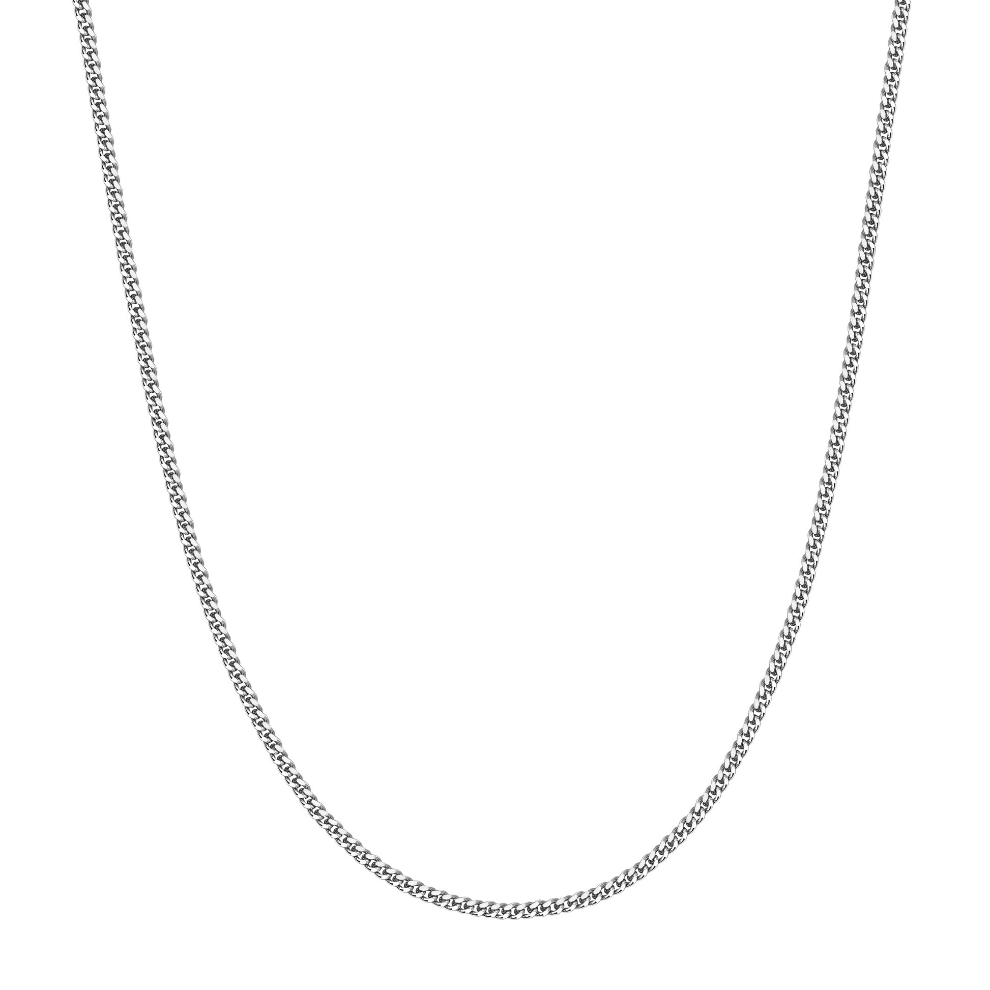 Mens Sterling Silver Chain Necklace 2mm Width