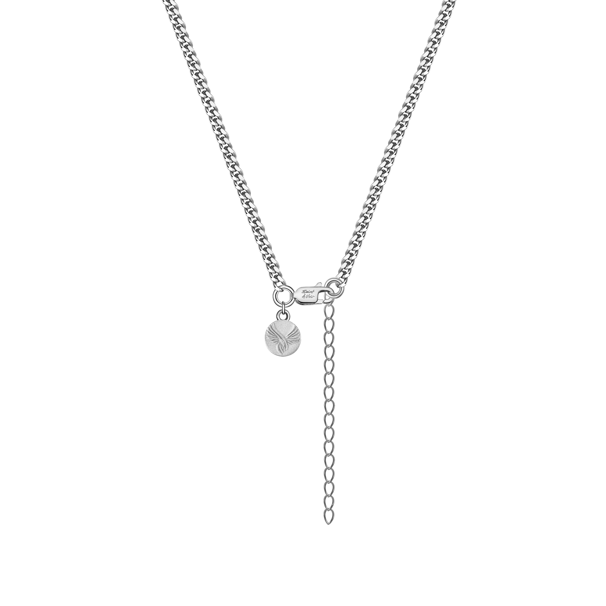 Mens Sterling Silver Curb Chain Necklace 2mm Width