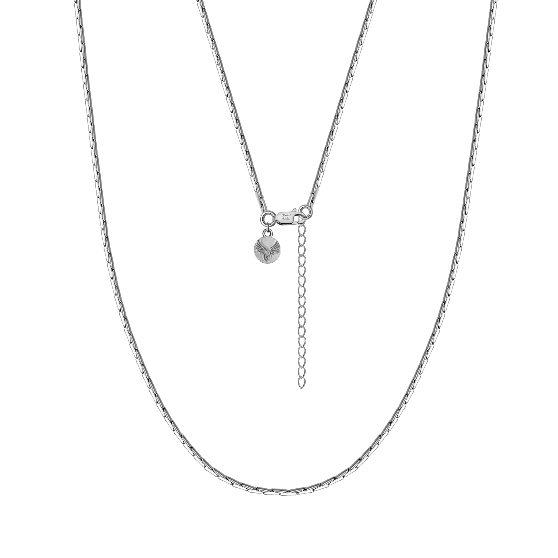 Mens Thin Sterling Silver Necklace 1.3mm Width