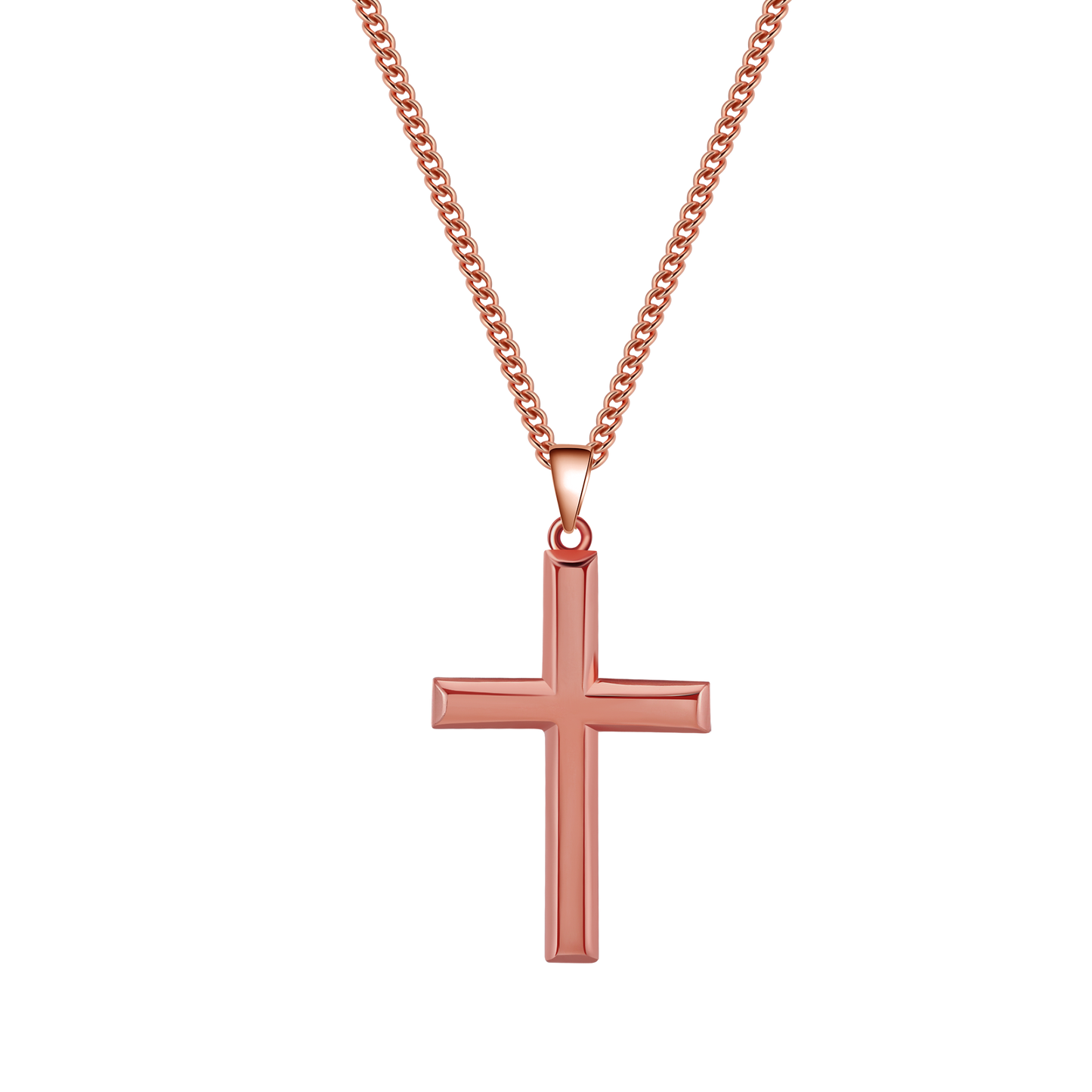 Cross Pendant Necklace | Rose Gold