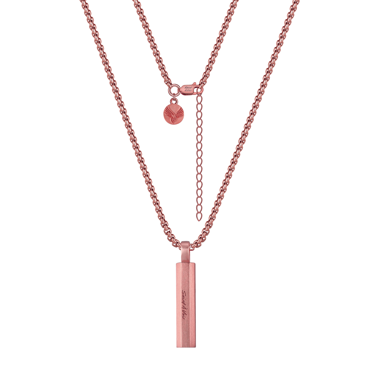 Octagon Pendant Necklace | Rose Gold