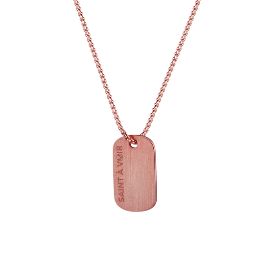 Tag Pendant Necklace | Rose Gold