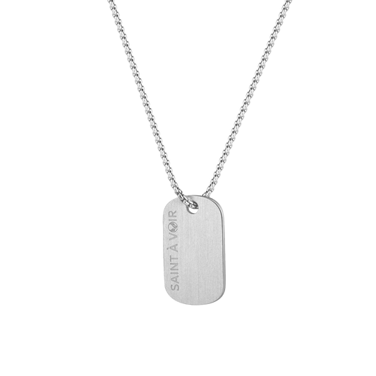 Tag Pendant Necklace | Silver