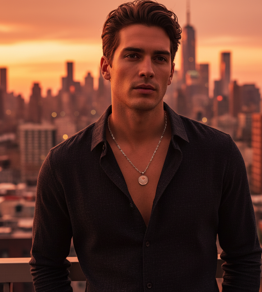 silver angel necklace